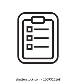 Clip Board Thin Line Icon Design, School and Education.