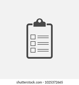 clip board vector icon with with tick boxes for business planning and education