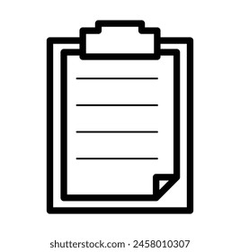 Clip Board Vector Line Icon Design