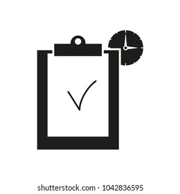 Clip board work hours icons