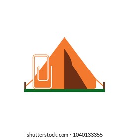 Clip Camping Logo Icon Design