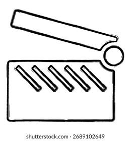 ícone de grampeador de clipe, traçados de pincel, ilustração de vetor em fundo branco.