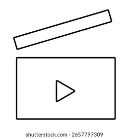 clip clapper icon isolated on white background, vector illustration.