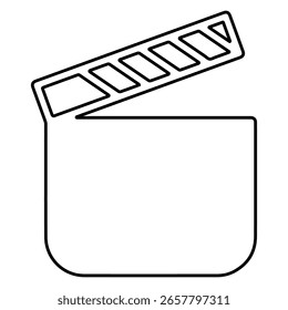 clip clapper icon isolated on white background, vector illustration.