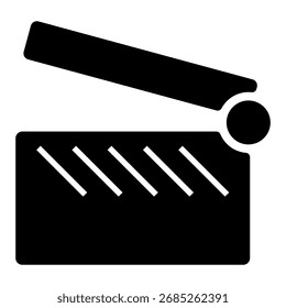 clip clapper icon isolated on white background, vector illustration.