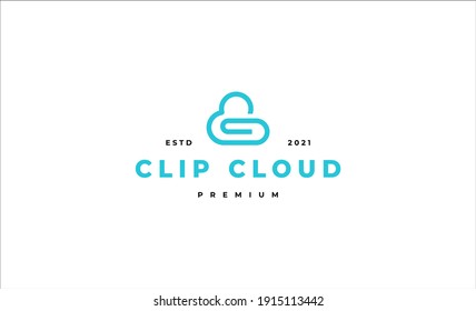 clip cloud logo design vector 