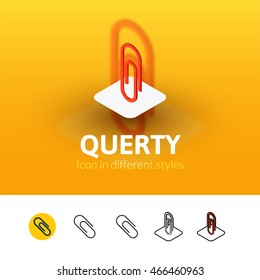 Clip color icon, vector symbol in flat, outline and isometric style isolated on blur background