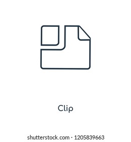 Clip concept line icon. Linear Clip concept outline symbol design. This simple element illustration can be used for web and mobile UI/UX.