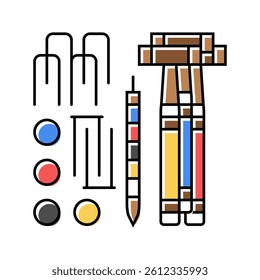 clip croquet game color icon vector. clip croquet game sign. isolated symbol illustration