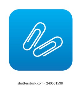 Clip design on blue flat button,clean vector