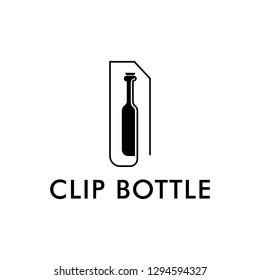 clip document wine logo design template 