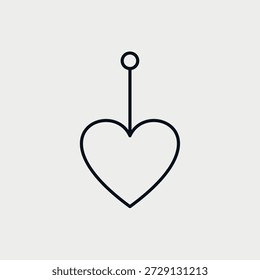 Logo de Pendientes de Clip. Aretes Icono de Vector de corazón. EPS 10