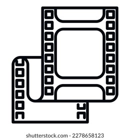 Clip edit icon outline vector. Montage film. Animation creative