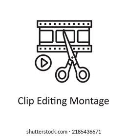 Clip Editing Montage vector outline Icon Design illustration. Miscellaneous Symbol on White background EPS 10 File
