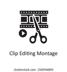 Clip Editing Montage vector solid Icon Design illustration. Miscellaneous Symbol on White background EPS 10 File