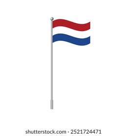 Clip element flag of the Netherlands. Isolated on white vector illustration