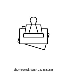 Clip files icon. Simple line, outline vector of office icons for ui and ux, website or mobile application