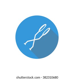 Clip Flat Icon With Long Shadow. Medical Flat Icon. Vector