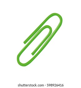 Clip green realistic vector illustration isolated