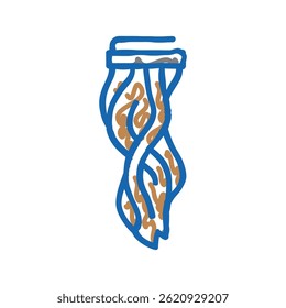 clip in hair doodle icon sketch vector. clip in hair sign. isolated symbol illustration