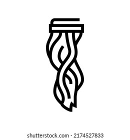 clip in hair line icon vector. clip in hair sign. isolated contour symbol black illustration