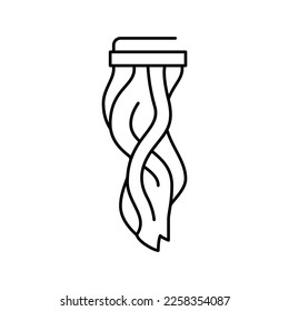 clip in hair line icon vector. clip in hair sign. isolated contour symbol black illustration