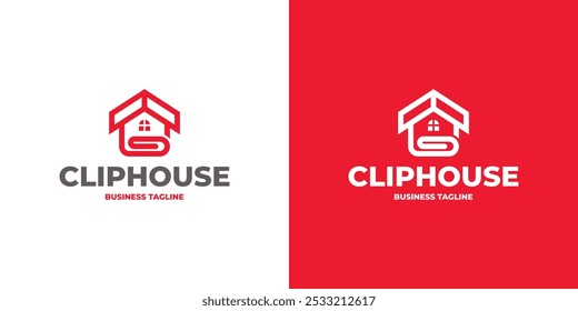 clip house vector logo design
