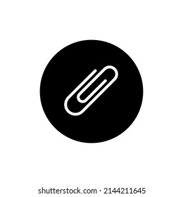 Clip icon in black round