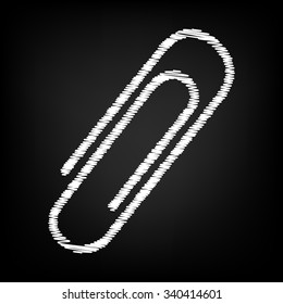 Clip icon with chalk effect 