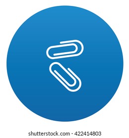 Clip icon design on blue background,vector