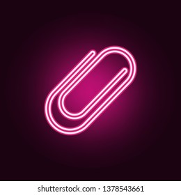 clip icon. Elements of Web in neon style icons. Simple icon for websites, web design, mobile app, info graphics