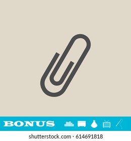 Clip icon flat. Grey pictogram on light background. Vector illustration symbol and bonus button real estate, ottoman, vase, tv, fishing rod