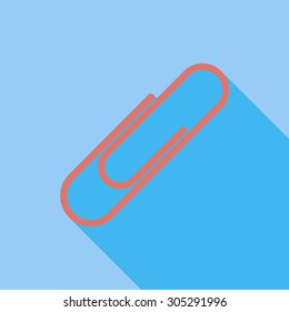 Clip icon. Flat vector related icon with long shadow for web and mobile applications. It can be used as - logo, pictogram, icon, infographic element. Vector Illustration.