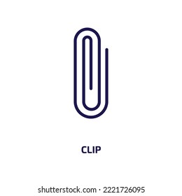 clip icon from geometry collection. Thin linear clip, business, button outline icon isolated on white background. Line vector clip sign, symbol for web and mobile