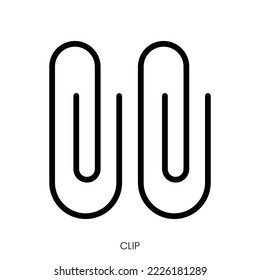 clip icon. Line Art Style Design Isolated On White Background