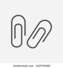 Clip icon line symbol. Isolated vector illustration of  icon sign concept for your web site mobile app logo UI design.