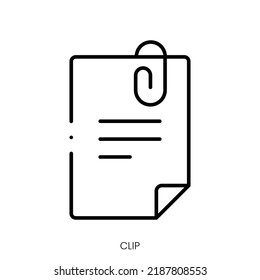 clip icon. Linear style sign isolated on white background. Vector illustration