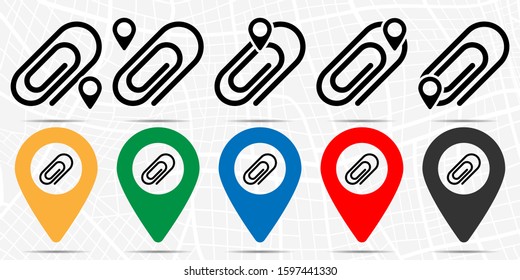Clip icon in location set. Simple glyph, flat illustration element of web, minimalistic theme icons
