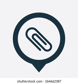 clip icon map pin on white background 