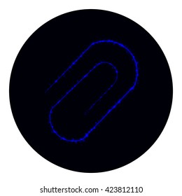 Clip icon of navy lights on black background. Neon vector icon