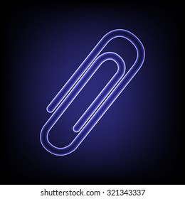 Clip icon  with neon effect
