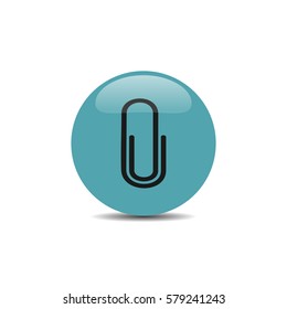 Clip icon on blue button