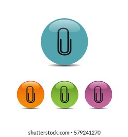 Clip icon on colored buttons