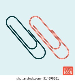Clip icon. Paper clip symbol. Vector illustration