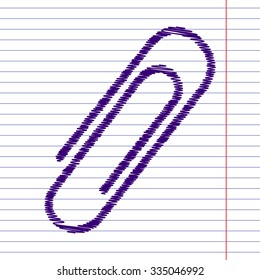 Clip icon with pen and school paper effect 