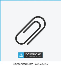clip icon. simple outline clip vector icon. on white background.