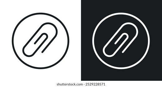 Clip icon in Thin line black color. flat simple vector symbols illustration.