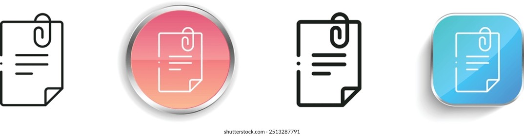clip icon. Thin Linear, Regular and Button Style Design Isolated On White Background