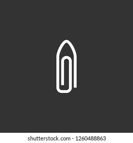 clip icon vector. clip sign on black background. clip icon for web and app