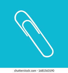 Clip icon. For websites and apps. Image on blue background. Flat line vector illustration. EPS 10